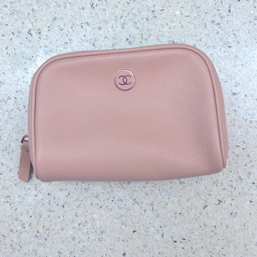 Chanel Pink Cosmetic O Case Pouch - rare vintage